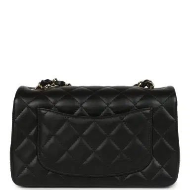Chanel Chanel Mini Classic Rectangular Flap Bag Black Lambskin Light Gold Hardware | Thumbnail 4 Chanel Chanel Mini Classic Rectangular Flap Bag Black Lambskin Light Gold Hardware | Thumbnail 4