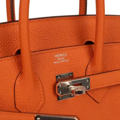 HERMÈS Hermes Birkin 25 Orange Togo Palladium Hardware | Thumbnail 7 HERMÈS Hermes Birkin 25 Orange Togo Palladium Hardware | Thumbnail 7
