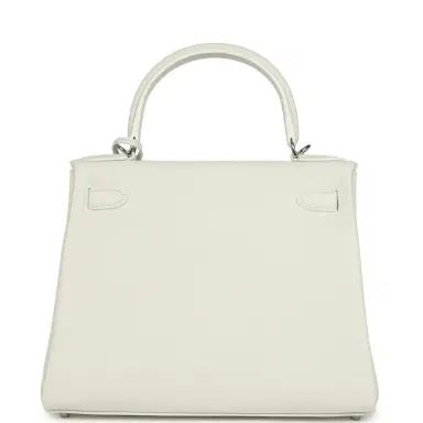 HERMÈS Hermes Kelly Retourne 28 New White Evercolor Palladium Hardware | Thumbnail 4 HERMÈS Hermes Kelly Retourne 28 New White Evercolor Palladium Hardware | Thumbnail 4