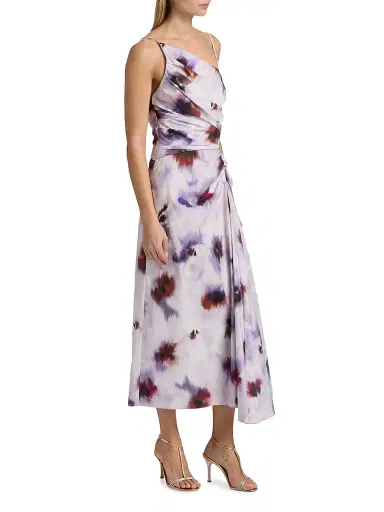 A.L.C. Women's Juno Floral Ruched Cotton Midi-Dress | Thumbnail 4 A.L.C. Women's Juno Floral Ruched Cotton Midi-Dress | Thumbnail 4
