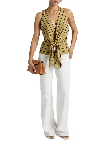 A.L.C. Women's Elle Striped Tie-Waist Top | Thumbnail 2 A.L.C. Women's Elle Striped Tie-Waist Top | Thumbnail 2