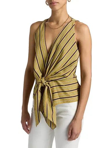 A.L.C. Women's Elle Striped Tie-Waist Top | Thumbnail 4 A.L.C. Women's Elle Striped Tie-Waist Top | Thumbnail 4