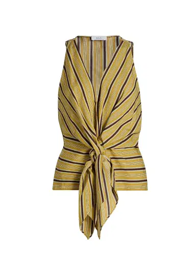 A.L.C. Women's Elle Striped Tie-Waist Top | Thumbnail 1 A.L.C. Women's Elle Striped Tie-Waist Top | Thumbnail 1