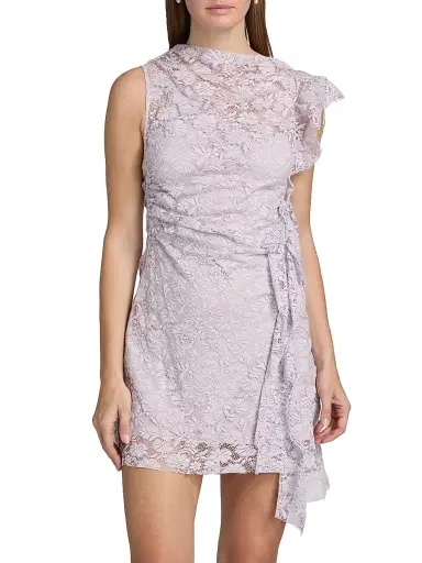 A.L.C. Women's Astra Floral Lace Cotton-Blend Minidress - Lilac - Size 12 | Thumbnail 3 A.L.C. Women's Astra Floral Lace Cotton-Blend Minidress - Lilac - Size 12 | Thumbnail 3