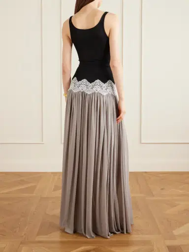 Christopher Esber Verner Cut-out Pleated Lace-trimmed Jersey Maxi Dress | Thumbnail 3 Christopher Esber Verner Cut-out Pleated Lace-trimmed Jersey Maxi Dress | Thumbnail 3