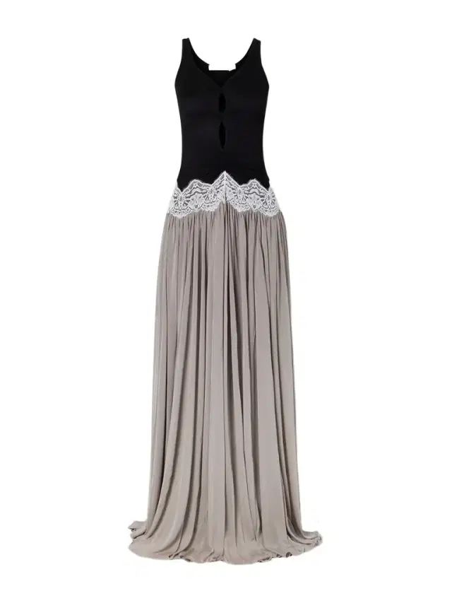 Verner Cut-out Pleated Lace-trimmed Jersey Maxi Dress Verner Cut-out Pleated Lace-trimmed Jersey Maxi Dress