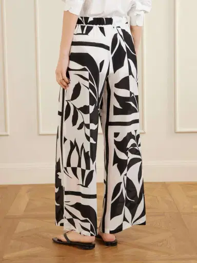 Max Mara Beachwear Printed Silk Crepe De Chine Wide-leg Pants | Thumbnail 4 Max Mara Beachwear Printed Silk Crepe De Chine Wide-leg Pants | Thumbnail 4