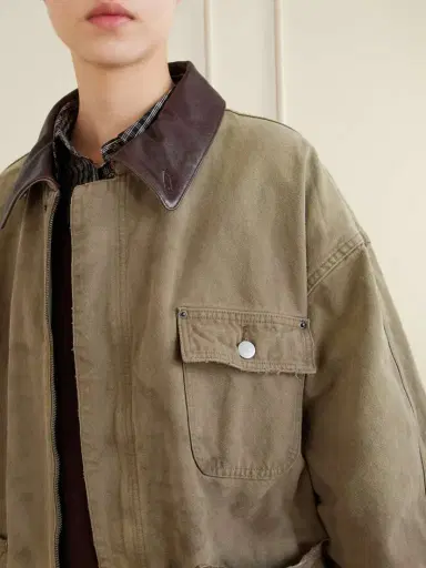 ssstein Sulfur Leather-trimmed Cotton-canvas Jacket | Thumbnail 5 ssstein Sulfur Leather-trimmed Cotton-canvas Jacket | Thumbnail 5