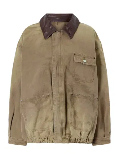 ssstein Sulfur Leather-trimmed Cotton-canvas Jacket | Thumbnail 1 ssstein Sulfur Leather-trimmed Cotton-canvas Jacket | Thumbnail 1