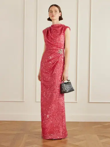 Erdem Draped Sequined Chiffon Gown | Thumbnail 2 Erdem Draped Sequined Chiffon Gown | Thumbnail 2
