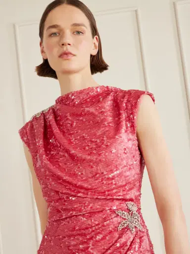 Erdem Draped Sequined Chiffon Gown | Thumbnail 4 Erdem Draped Sequined Chiffon Gown | Thumbnail 4