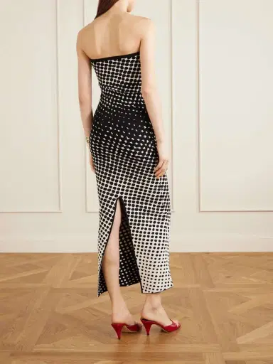 Christopher John Rogers Strapless Polka-dot Knitted Maxi Dress | Thumbnail 3 Christopher John Rogers Strapless Polka-dot Knitted Maxi Dress | Thumbnail 3