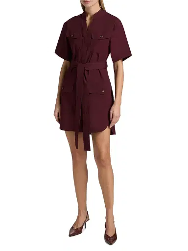 A.L.C. Women's Quinn Mini-Shirtdress - Plum - Size 8 | Thumbnail 2 A.L.C. Women's Quinn Mini-Shirtdress - Plum - Size 8 | Thumbnail 2