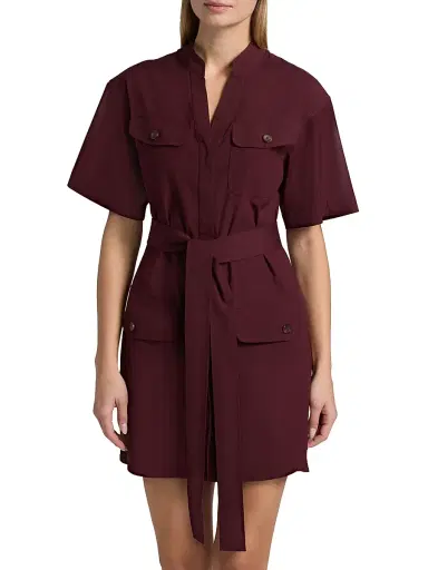 A.L.C. Women's Quinn Mini-Shirtdress - Plum - Size 8 | Thumbnail 3 A.L.C. Women's Quinn Mini-Shirtdress - Plum - Size 8 | Thumbnail 3