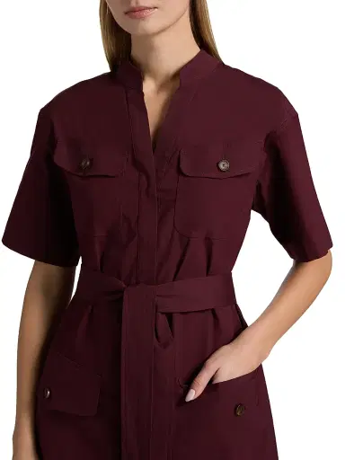 A.L.C. Women's Quinn Mini-Shirtdress - Plum - Size 8 | Thumbnail 6 A.L.C. Women's Quinn Mini-Shirtdress - Plum - Size 8 | Thumbnail 6