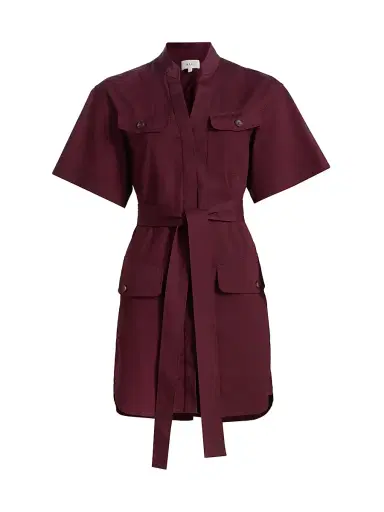 A.L.C. Women's Quinn Mini-Shirtdress - Plum - Size 8 | Thumbnail 1 A.L.C. Women's Quinn Mini-Shirtdress - Plum - Size 8 | Thumbnail 1