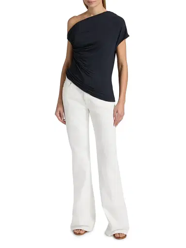 A.L.C. Women's Halle One-Shoulder Ruched Top - Night Blue - Size Small | Thumbnail 2 A.L.C. Women's Halle One-Shoulder Ruched Top - Night Blue - Size Small | Thumbnail 2