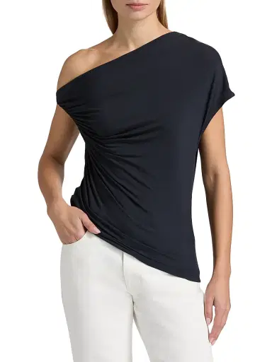 A.L.C. Women's Halle One-Shoulder Ruched Top - Night Blue - Size Small | Thumbnail 3 A.L.C. Women's Halle One-Shoulder Ruched Top - Night Blue - Size Small | Thumbnail 3