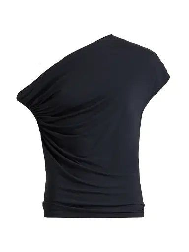 A.L.C. Women's Halle One-Shoulder Ruched Top - Night Blue - Size Small | Thumbnail 1 A.L.C. Women's Halle One-Shoulder Ruched Top - Night Blue - Size Small | Thumbnail 1