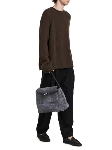 Bottega Veneta Men's Andiamo Intrecciato Suede Messenger Bag | Thumbnail 2 Bottega Veneta Men's Andiamo Intrecciato Suede Messenger Bag | Thumbnail 2