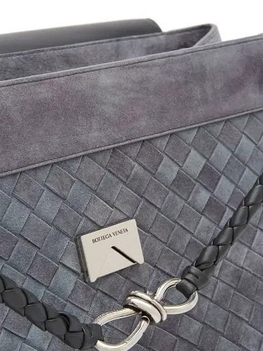Bottega Veneta Men's Andiamo Intrecciato Suede Messenger Bag | Thumbnail 4 Bottega Veneta Men's Andiamo Intrecciato Suede Messenger Bag | Thumbnail 4