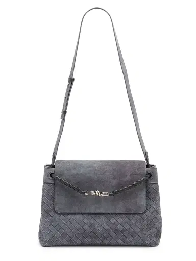 Bottega Veneta Men's Andiamo Intrecciato Suede Messenger Bag | Thumbnail 1 Bottega Veneta Men's Andiamo Intrecciato Suede Messenger Bag | Thumbnail 1