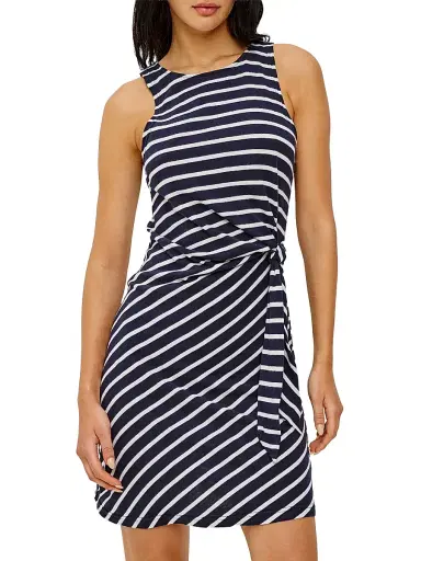 Rails Women's Harriet Cotton Stripe Knotted Minidress - Navy Stripe | Thumbnail 3 Rails Women's Harriet Cotton Stripe Knotted Minidress - Navy Stripe | Thumbnail 3
