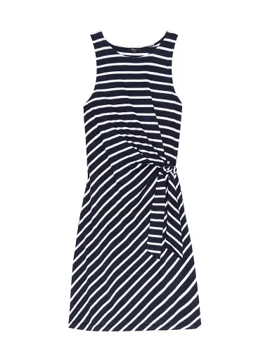 Rails Women's Harriet Cotton Stripe Knotted Minidress - Navy Stripe | Thumbnail 1 Rails Women's Harriet Cotton Stripe Knotted Minidress - Navy Stripe | Thumbnail 1