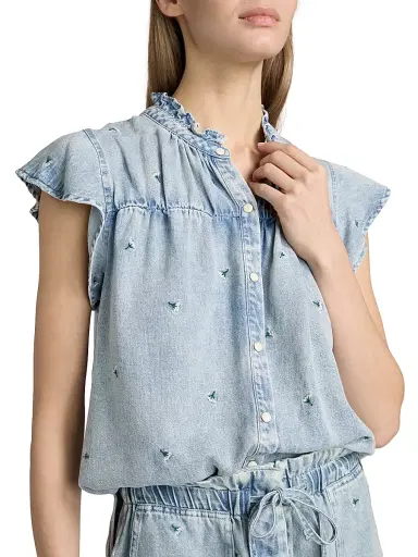 Rails Women's Ruthie Floral Embroidered Top - Carnations | Thumbnail 6 Rails Women's Ruthie Floral Embroidered Top - Carnations | Thumbnail 6