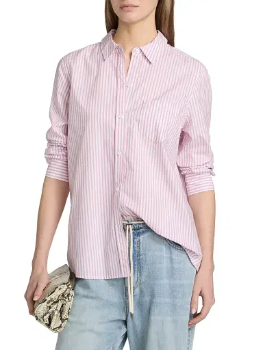 Rails Women's Stina Striped Cotton Button-Front Shirt - Rose Stripe | Thumbnail 3 Rails Women's Stina Striped Cotton Button-Front Shirt - Rose Stripe | Thumbnail 3