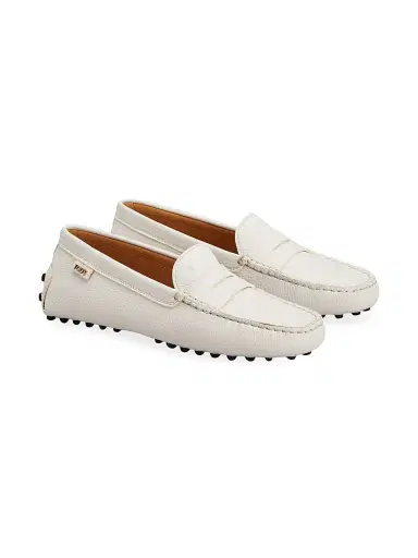 Tod's Women's Cavillon Gommino Leather Driving Loafers - Bianco Calce | Thumbnail 8 Tod's Women's Cavillon Gommino Leather Driving Loafers - Bianco Calce | Thumbnail 8