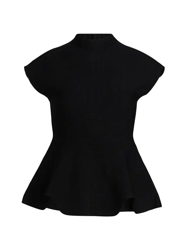 Women's Joanie Milano Stitch Peplum Top - Black Otoman Stitch Women's Joanie Milano Stitch Peplum Top - Black Otoman Stitch