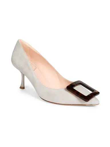 Roger Vivier Women's Viv In The City 65MM Suede Pumps - Grey - Size 12 | Thumbnail 2 Roger Vivier Women's Viv In The City 65MM Suede Pumps - Grey - Size 12 | Thumbnail 2