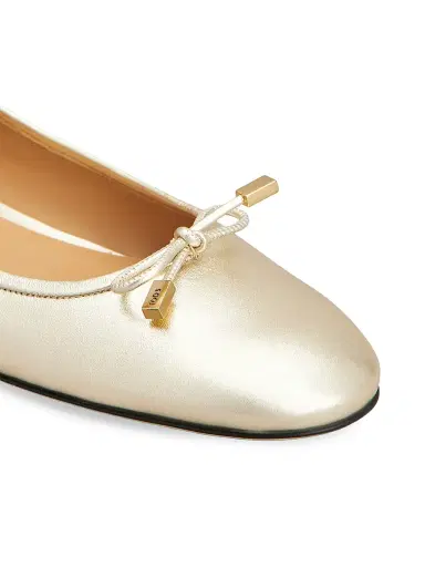 Tod's Women's Bow Leather Ballerina Flats - Gold - Size 11 | Thumbnail 5 Tod's Women's Bow Leather Ballerina Flats - Gold - Size 11 | Thumbnail 5