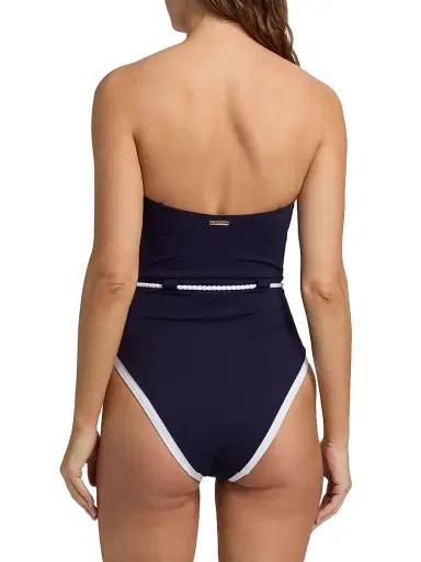 Milly Women's Solid Belted One-Piece Swimsuit - Navy - Size Large | Thumbnail 4 Milly Women's Solid Belted One-Piece Swimsuit - Navy - Size Large | Thumbnail 4