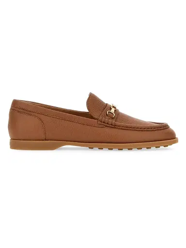 Tod's Women's Apron Toe Leather Bit Loafers - Kenia Scuro | Thumbnail 1 Tod's Women's Apron Toe Leather Bit Loafers - Kenia Scuro | Thumbnail 1
