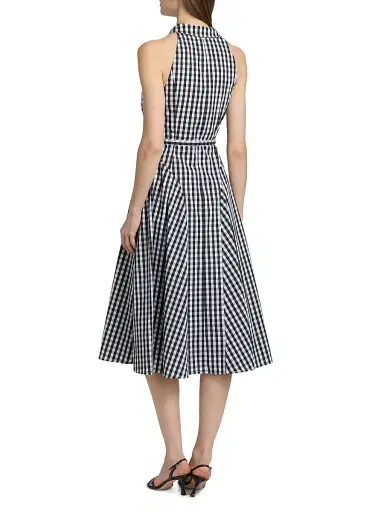 Milly Women's Maxine Gingham Sleeveless Midi-Shirtdress - Black White | Thumbnail 5 Milly Women's Maxine Gingham Sleeveless Midi-Shirtdress - Black White | Thumbnail 5