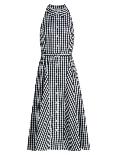 Milly Women's Maxine Gingham Sleeveless Midi-Shirtdress - Black White | Thumbnail 1 Milly Women's Maxine Gingham Sleeveless Midi-Shirtdress - Black White | Thumbnail 1