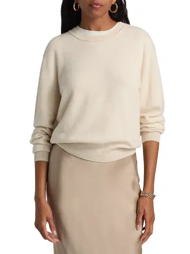 Lisa Yang Women's Greer Cashmere Sweater - Oat | Thumbnail 3 Lisa Yang Women's Greer Cashmere Sweater - Oat | Thumbnail 3