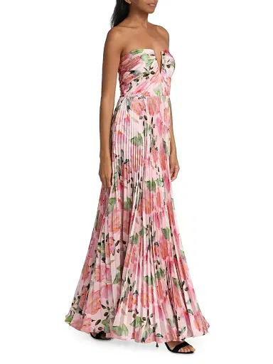 As It May Women's Ella Strapless Satin Gown - Blushing Rosettes | Thumbnail 2 As It May Women's Ella Strapless Satin Gown - Blushing Rosettes | Thumbnail 2