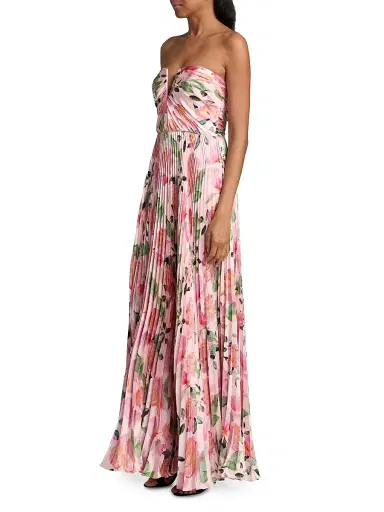As It May Women's Ella Strapless Satin Gown - Blushing Rosettes | Thumbnail 4 As It May Women's Ella Strapless Satin Gown - Blushing Rosettes | Thumbnail 4