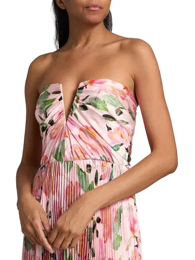 As It May Women's Ella Strapless Satin Gown - Blushing Rosettes | Thumbnail 6 As It May Women's Ella Strapless Satin Gown - Blushing Rosettes | Thumbnail 6