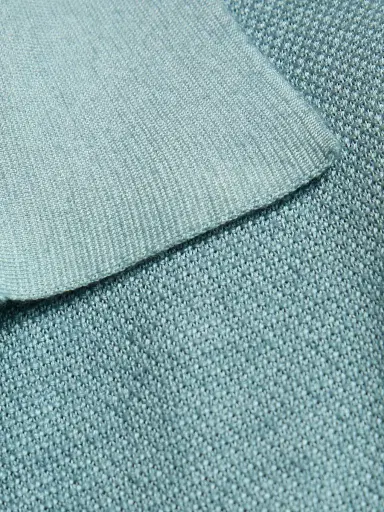 Canali Men's Micro-Stitch Wool & Silk Polo Shirt | Thumbnail 7 Canali Men's Micro-Stitch Wool & Silk Polo Shirt | Thumbnail 7