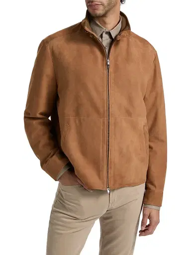 Canali Men's Suede Jacket - Brown | Thumbnail 3 Canali Men's Suede Jacket - Brown | Thumbnail 3