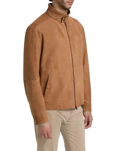 Canali Men's Suede Jacket - Brown | Thumbnail 4 Canali Men's Suede Jacket - Brown | Thumbnail 4