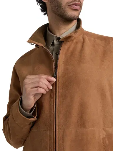 Canali Men's Suede Jacket - Brown | Thumbnail 6 Canali Men's Suede Jacket - Brown | Thumbnail 6