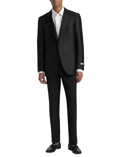 Canali Men's Arrow-Pattern Dinner Jacket - Black | Thumbnail 2 Canali Men's Arrow-Pattern Dinner Jacket - Black | Thumbnail 2