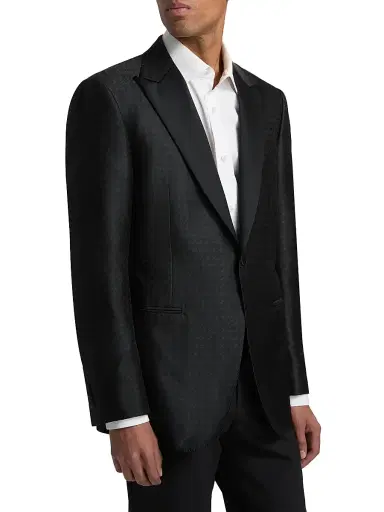 Canali Men's Arrow-Pattern Dinner Jacket - Black | Thumbnail 4 Canali Men's Arrow-Pattern Dinner Jacket - Black | Thumbnail 4