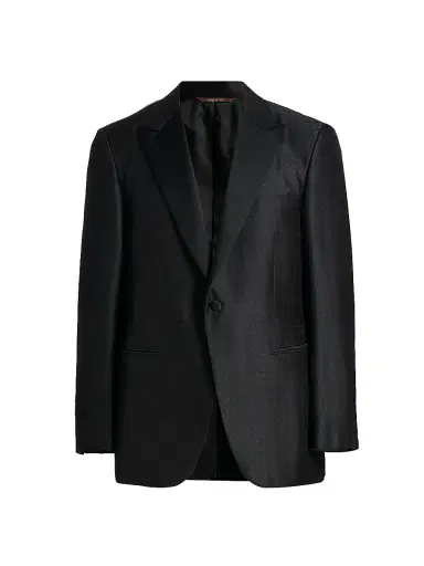 Canali Men's Arrow-Pattern Dinner Jacket - Black | Thumbnail 1 Canali Men's Arrow-Pattern Dinner Jacket - Black | Thumbnail 1