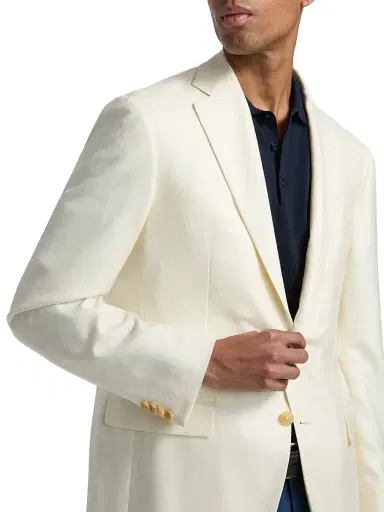 Canali Men's Kei Silk-Cashmere Sport Coat - White | Thumbnail 6 Canali Men's Kei Silk-Cashmere Sport Coat - White | Thumbnail 6